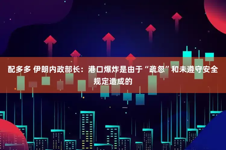 配多多 伊朗内政部长：港口爆炸是由于“疏忽”和未遵守安全规定造成的