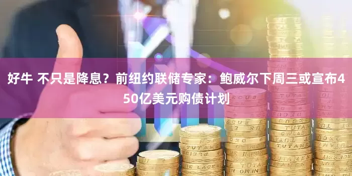 好牛 不只是降息？前纽约联储专家：鲍威尔下周三或宣布450亿美元购债计划